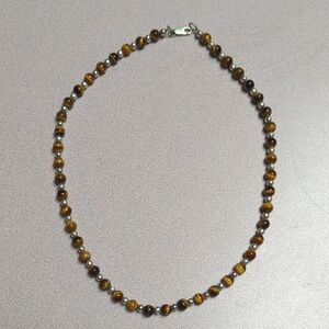 Tiger Eye Brown Beaded Necklace